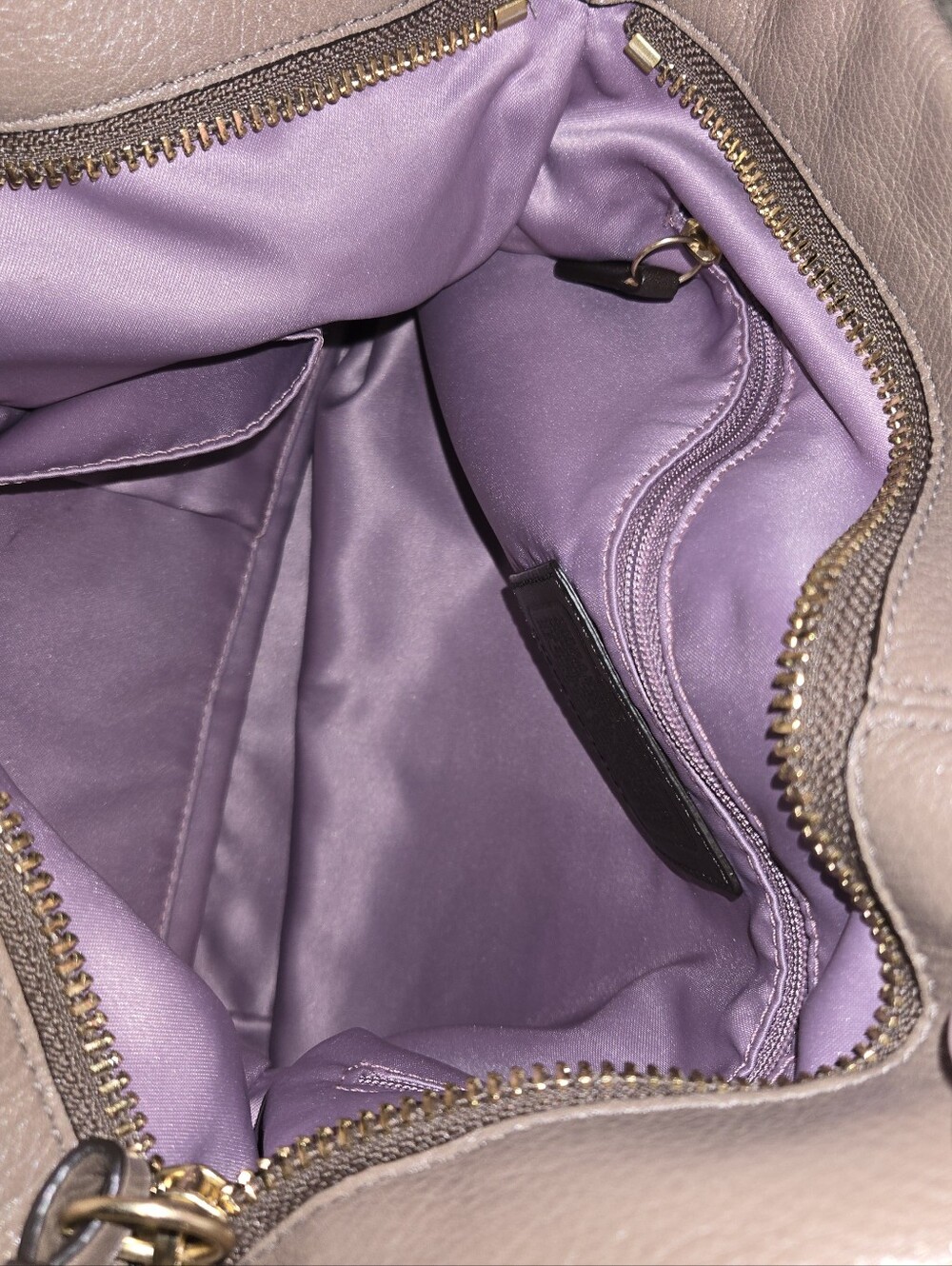 Coach Brooke Taupe Hobo Leather Handbag Purse Bag - Picture 6 of 8